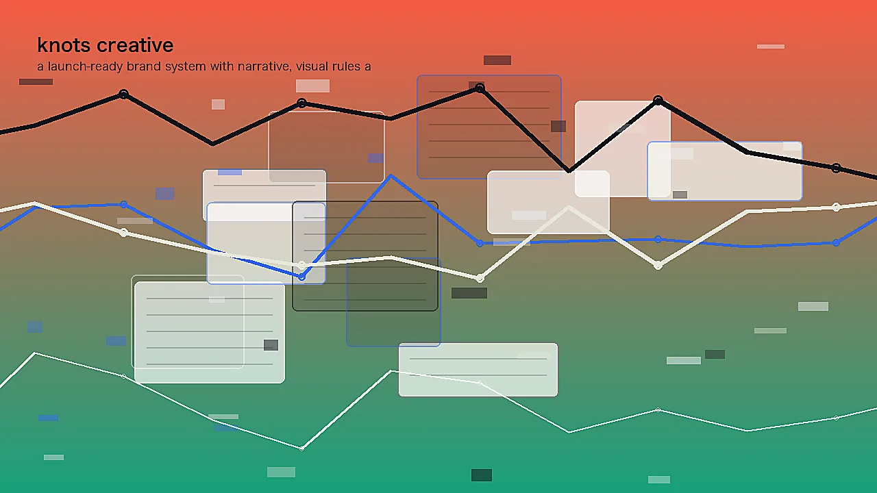a launch-ready brand system with narrative, visual rules and activation examples represented as an editorial design workspace